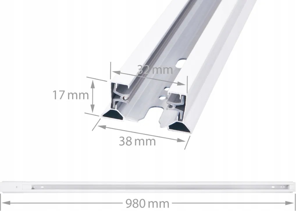 LED koľajnica 1m + 4x GU10 bodové žiarovky - sada