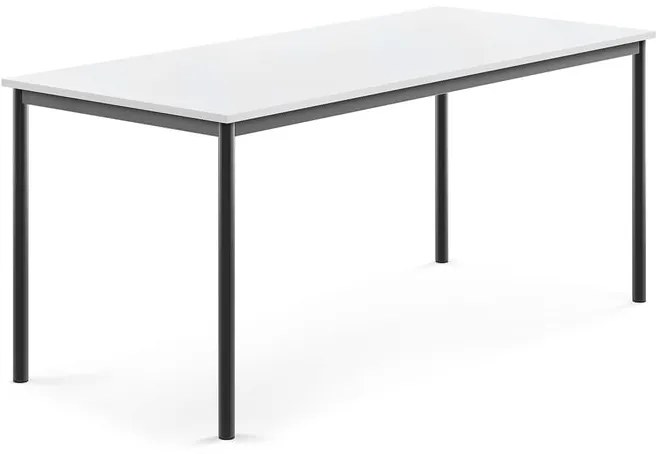 Stôl BORÅS, 1800x800x760 mm, laminát - biela, antracit