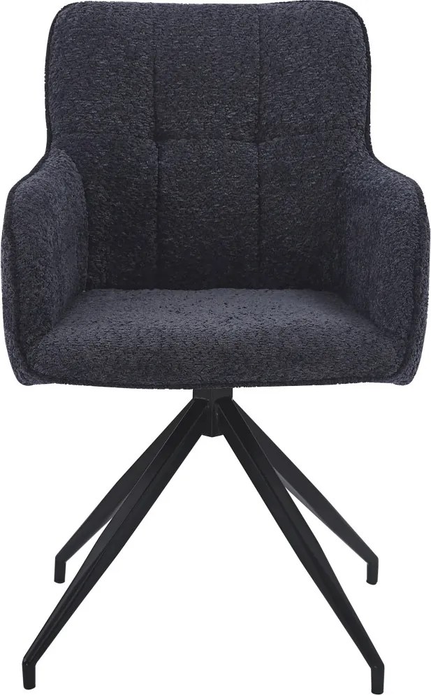 Jedálenská stolička Francis, tmavo šedá štruktúrovaná látka