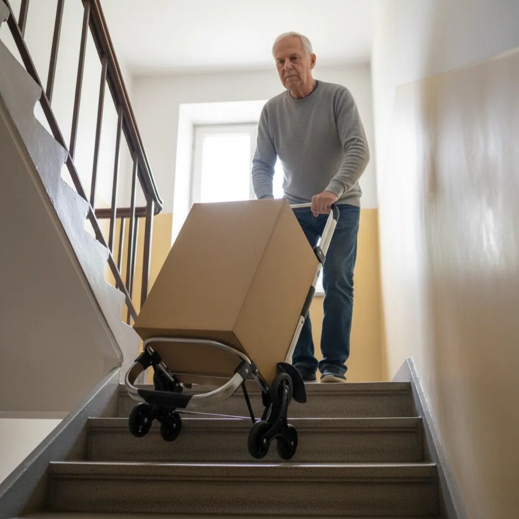 Nákupná taška na kolieskach do schodov COMFORT,50l, šedá Jurhan