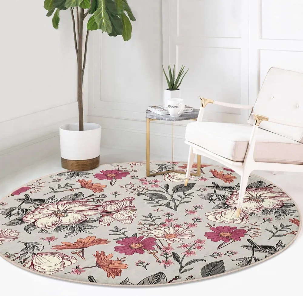 Prateľný okrúhly koberec vhodný pre robotické vysávače ø 80 cm Comfort – Mila Home