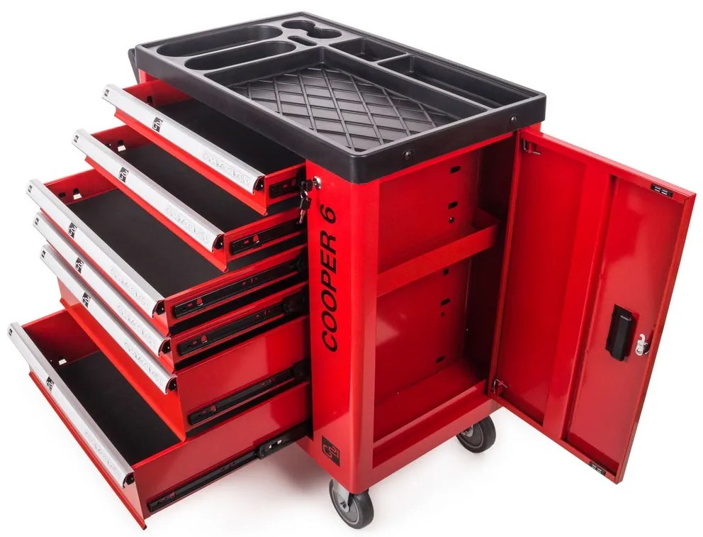 Dielenský vozík G21 Cooper 6, červený 6350403