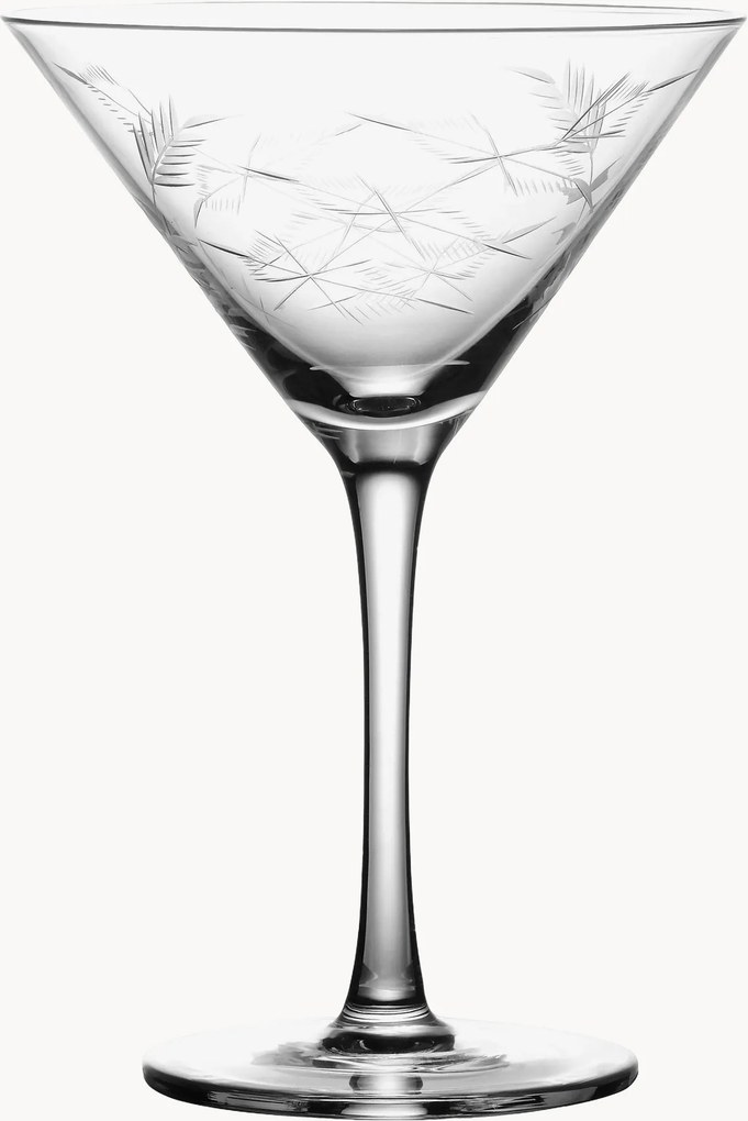 Ručne fúkané krištáľové poháre na martini Fern, 2 ks