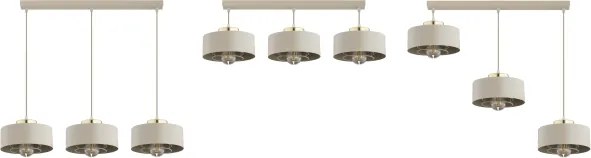 Brilagi - Závesný luster na lanku SPRING 3xE27/60W/230V béžová/zlatá
