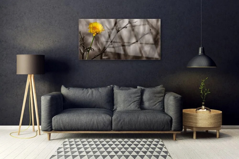 Obraz na skle Vetva kvet 100x50 cm