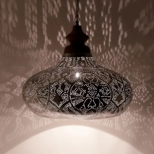 Filigree závesná lampa Silver METAL & MASSIVE WOOD Ø53*120
