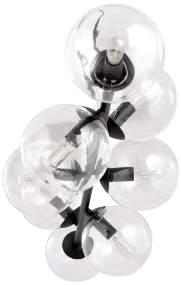 Luster na lanku ROSSI 8xE14/10W/230V čierna/číra