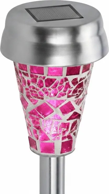 Solárna LED lampa Mosaic – ružová 31 cm