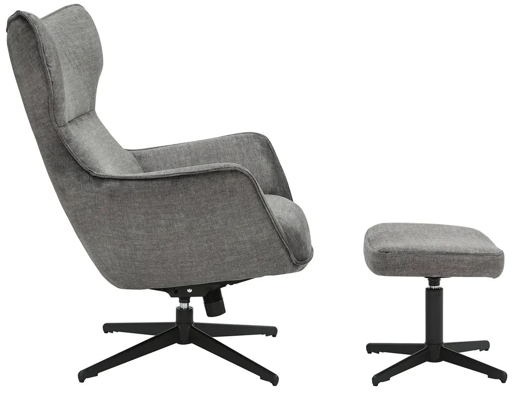 Kreslo VOGUE otočné o 360° zamatovo sivé