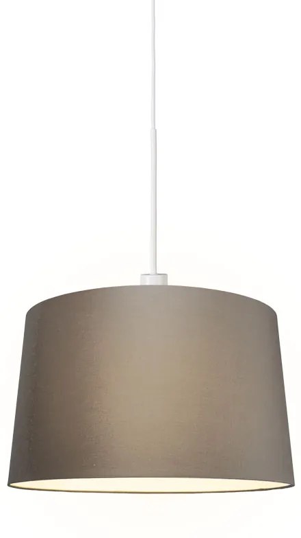 Moderné závesné svietidlo biele s tienidlom 45 cm taupe - Combi 1