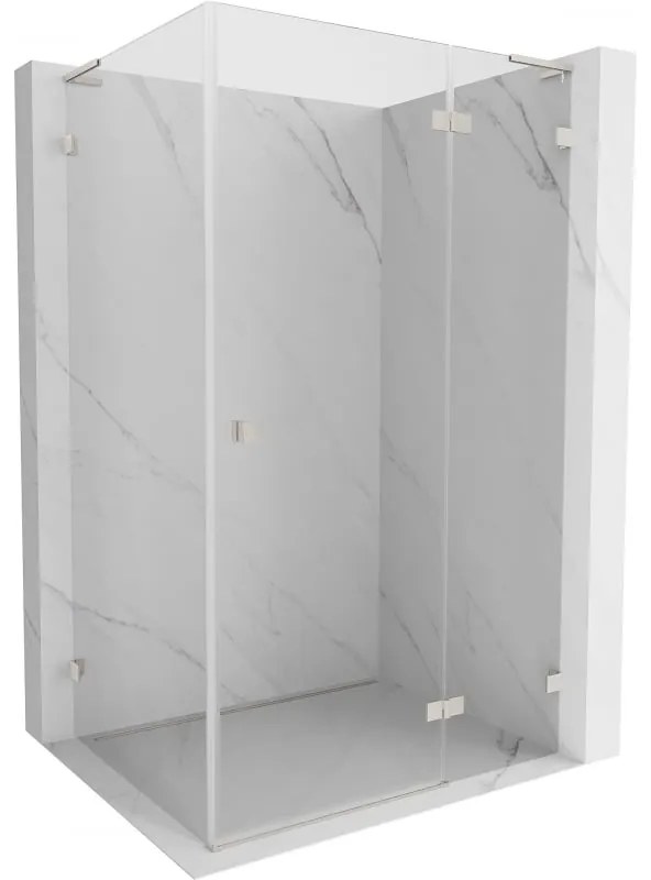 Mexen Lunar, L pravý výklopný sprchový kút 95 x 70 cm, 8mm číre sklo, oceľový profil, 834L-095-070-97-00-P