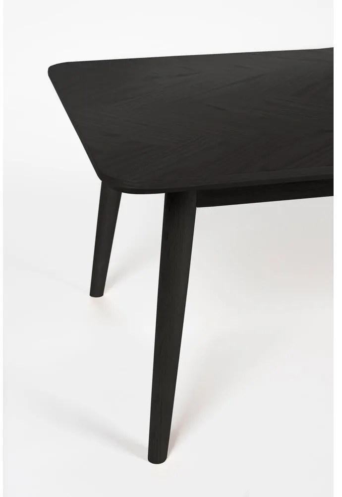 Čierny konferenčný stolík s doskou v dubovom dekore 60x120 cm Fabio – White Label