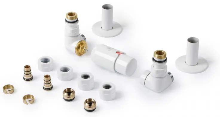 DK Terma VISION ALL IN ONE ľavá trojosá termostatická sada ventilov Soft 9016