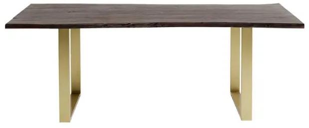 Harmony jedálenský stôl 180x90 cm tmavohnedý / mosadz