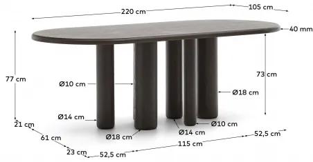 MAILEN OVAL jedálenský stôl Hnedá - tmavá
