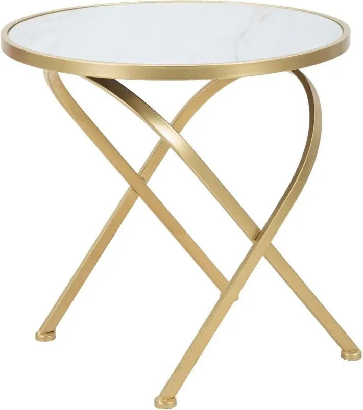 Odkladací stolík Glam 50 cm zlatý/mramor