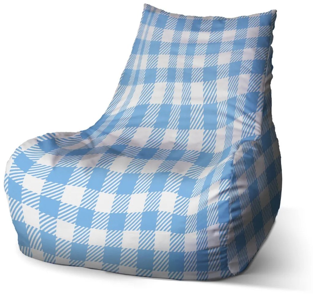 Sablio Sedací vak Bean Košeľový vzor - 100 x 90 x 45 cm