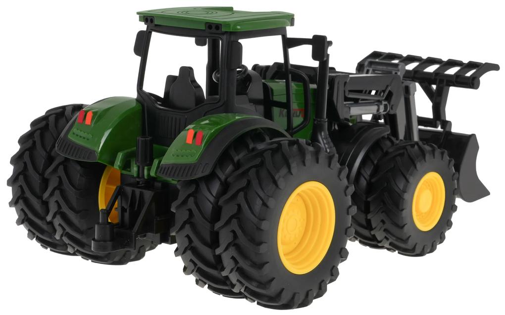 Zelený traktor pre deti 1:24 + pohyblivé prvky + 8 kolies ZAU.9951HB