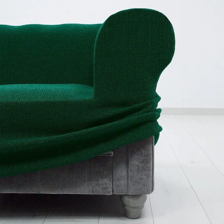 Super strečové poťahy HARMONIA zelená rohová sedačka (š. 340 - 540 cm)