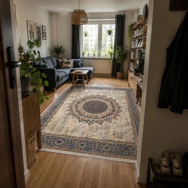 Protišmykový koberec NOVO Mandala viacfarebný
