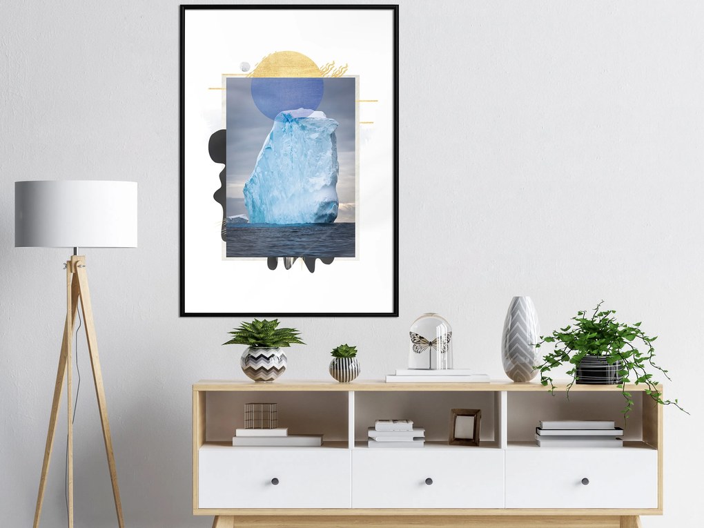 Artgeist Plagát - Iceberg [Poster] Veľkosť: 30x45, Verzia: Čierny rám s passe-partout