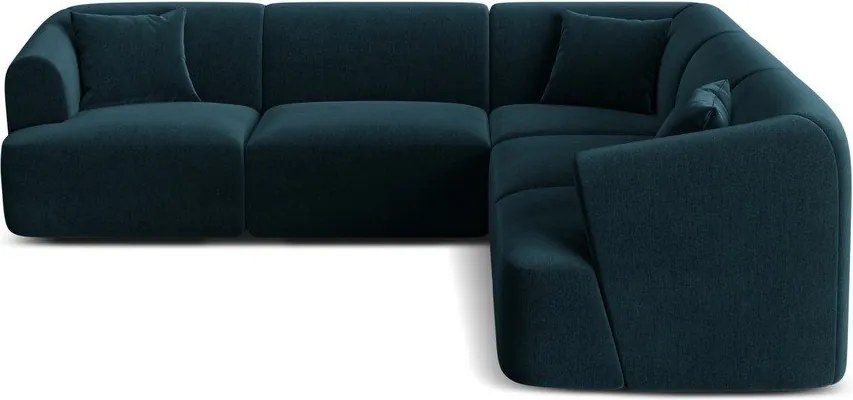 Zamatová rohová pohovka v petrolejovej farbe Campi – Cosmopolitan Design