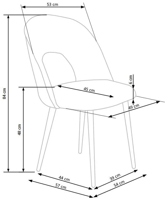 Jídelní židle K384 modrá