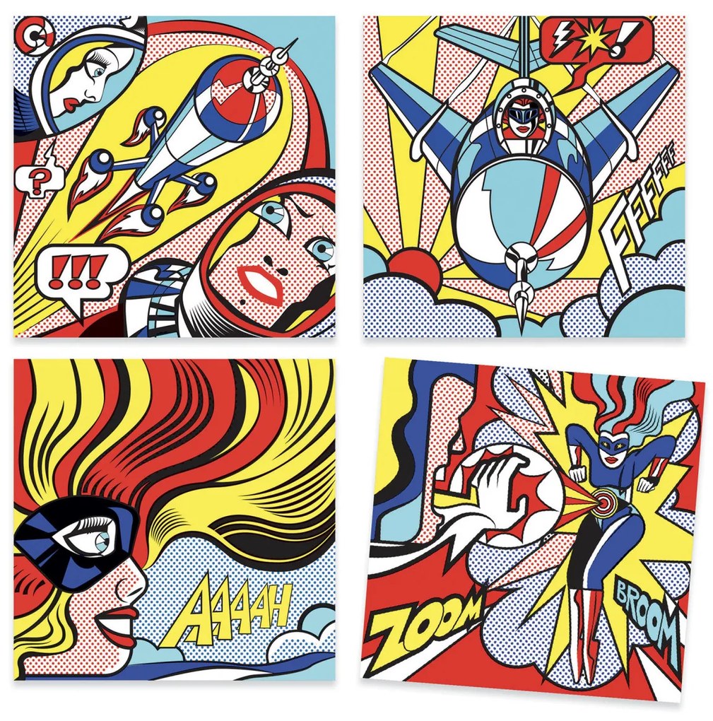 Kreatívna hra - Roy Lichtenstein - Superhrdinovia
