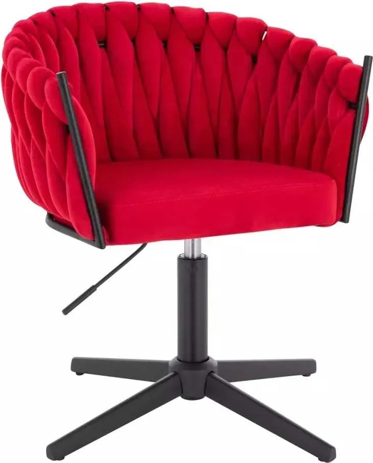 LuxuryForm DESIGN Stolička NORDEN VELUR na čiernom kríži - červená