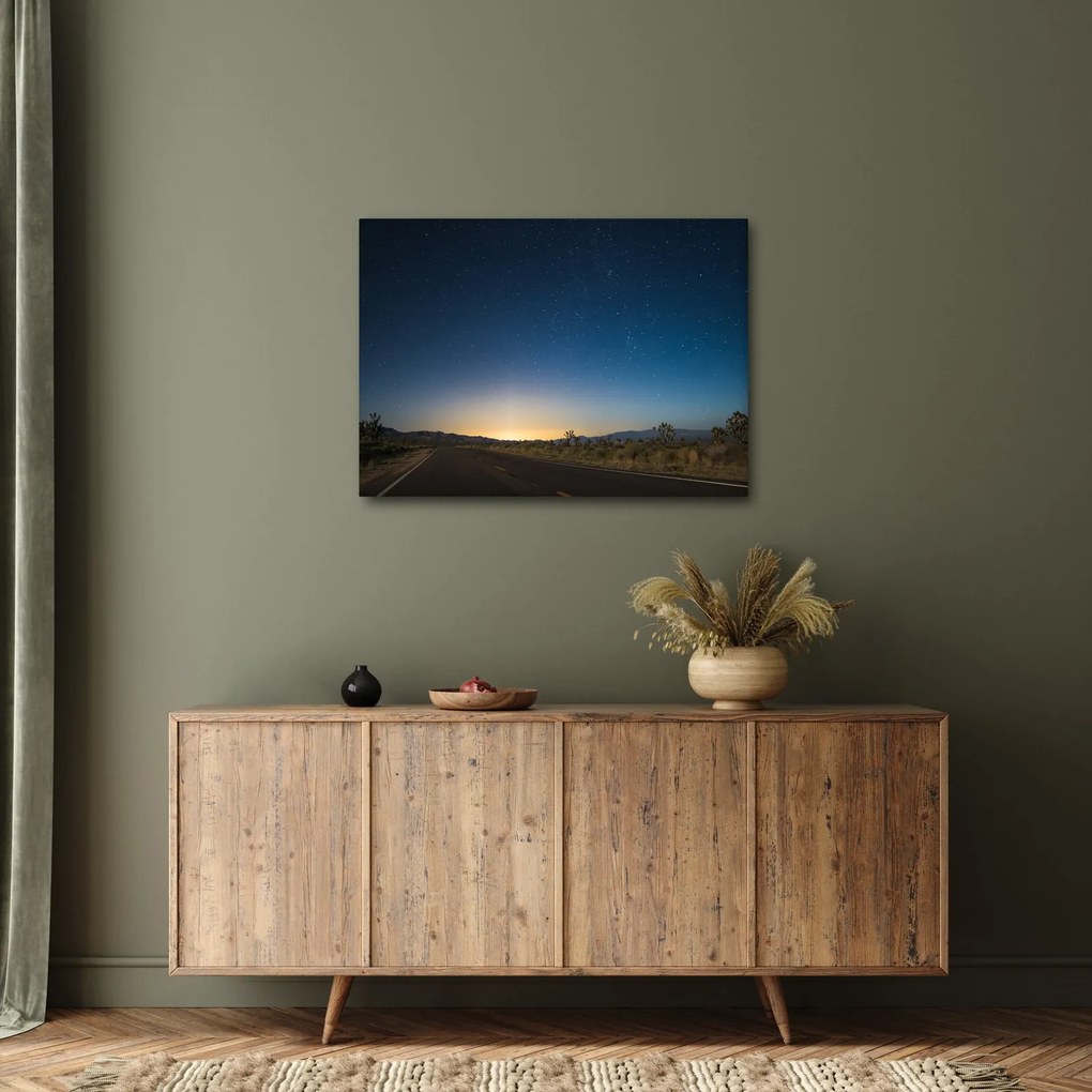 Obraz - Nočné nebo nad cestou (70x50 cm)