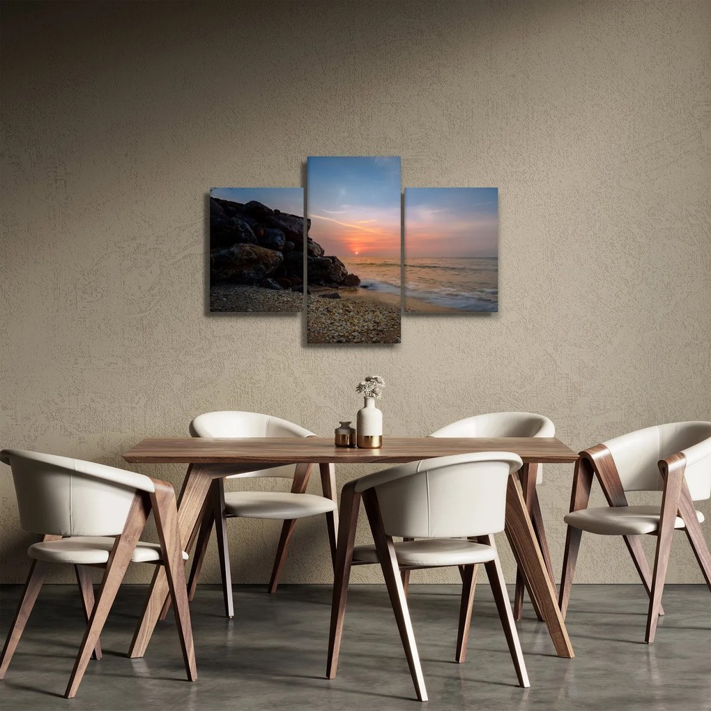 Obraz západu slnka na pláži (90x60 cm)