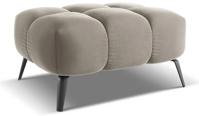 Béžová zamatová podnožka Nalu – Makamii