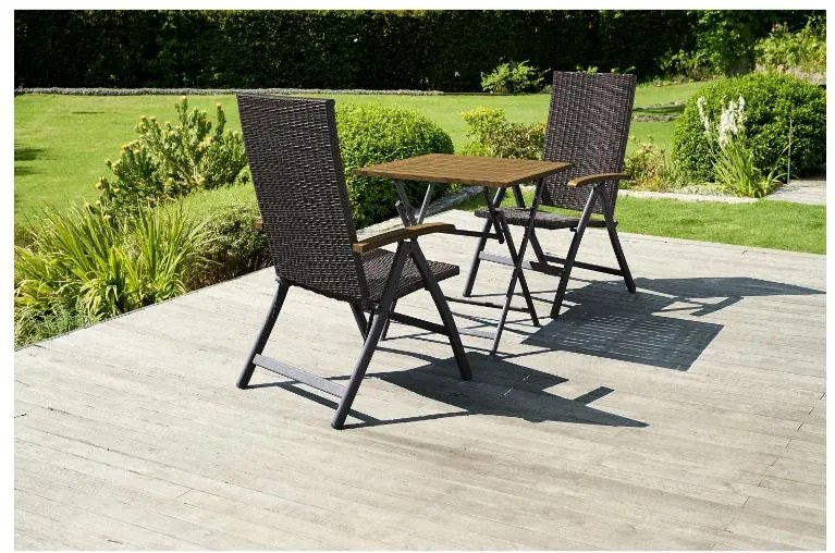 Livarno home Skladací záhradný stôl Valencia + Skladacie kreslo Valencia, 2 kusy  (800008284)