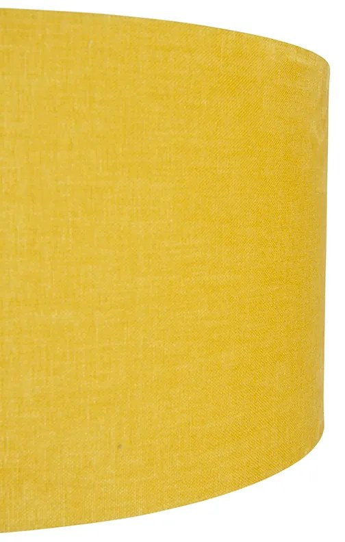 Nástenná oblúková lampa oceľ s žltým tienidlom 35/35/20 nastaviteľná