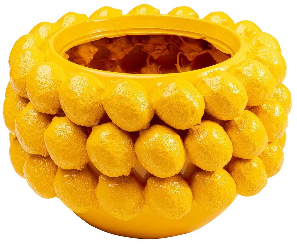 Lemon dekoračný kvetináč žltý
