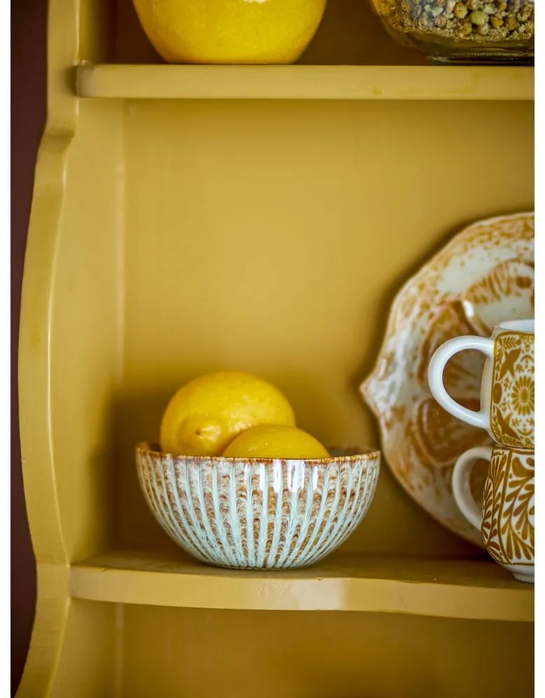 Modrá/béžová servírovacia/na ovocie miska z kameniny 200 ml Fleur – Bloomingville