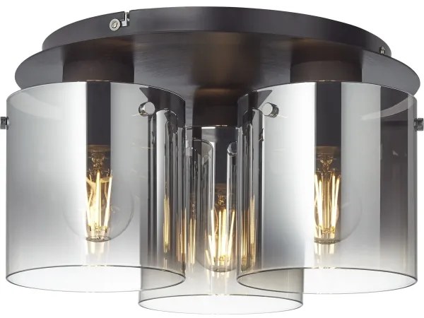 Brilliant - Stropné svietidlo BETH 3xE27/60W/230V priemer 37 cm čierna/dymová