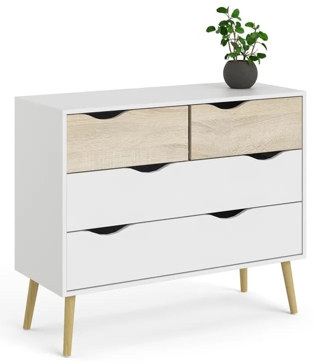 Biela komoda Tvilum Oslo, 99 x 82 cm