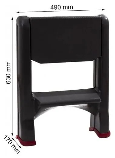 Čierne schodíky Curver, výška 63 cm