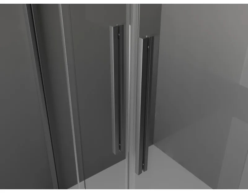 Mexen Velar Duo, posuvné sprchové dvere do otvoru 140 cm, 8mm číre sklo, brúsený grafit, 871-140-000-02-95