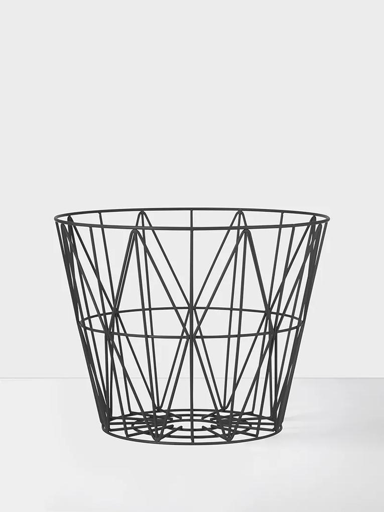 Drôtený kôš Wire Basket, malý – čierny