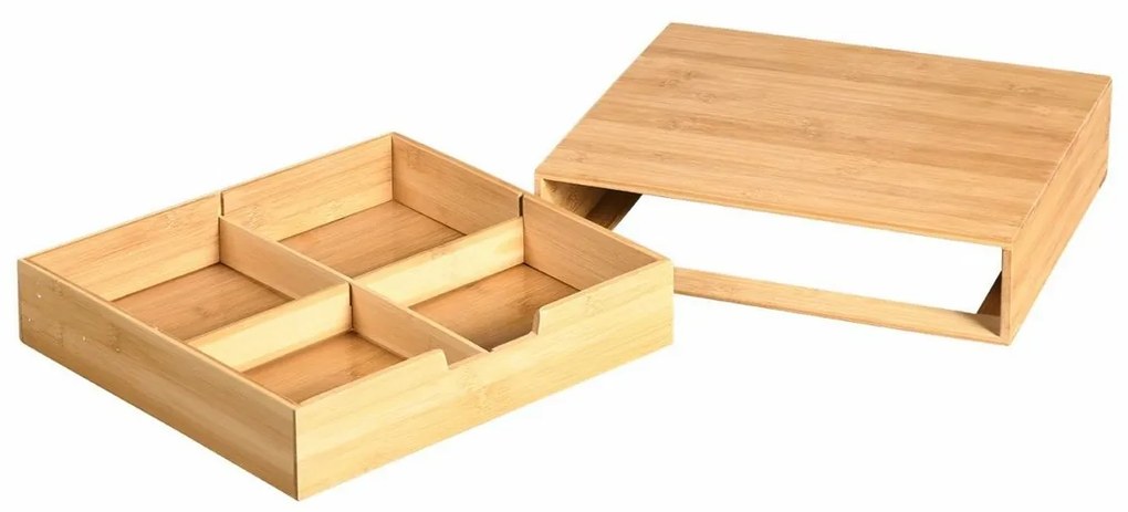 Kesper 58952 Organizér na čaje a kávové kapsule bambus, 34 x 31 x 8 cm