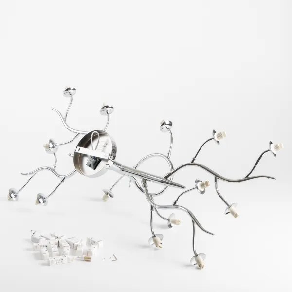 Brilagi - LED prisadený luster MISTEL 15xG9/3W/230V čierny chróm/dymové sklo