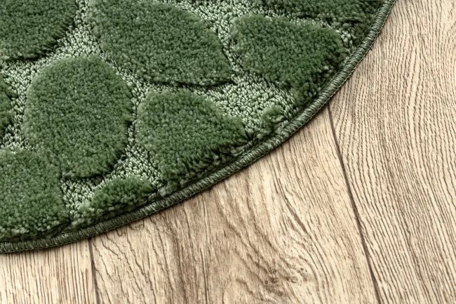 Kúpeľňový koberček SUPREME STONES kamienky, zelený kruh