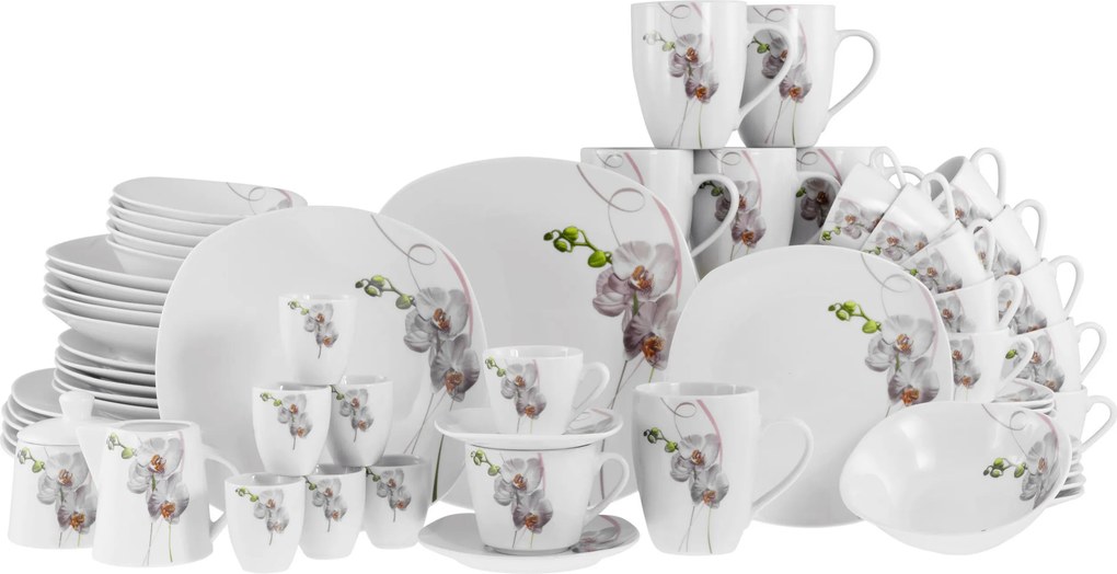 XXXLutz KOMBINOVANÝ SERVIS Square Orchidee 62-dielne Creatable - Online Only bytové doplnky - 007768052003