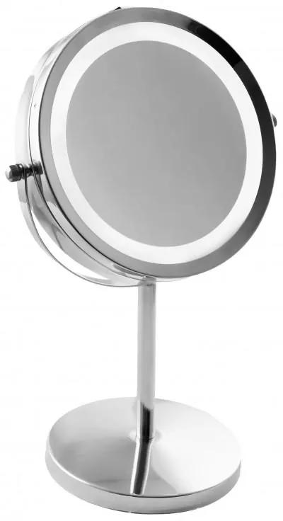 Erga Kimi, zväčšovacie kozmetické zrkadlo s LED podsvietením 210x320 mm, chrómová, ERG-YKA-CH.KIMI