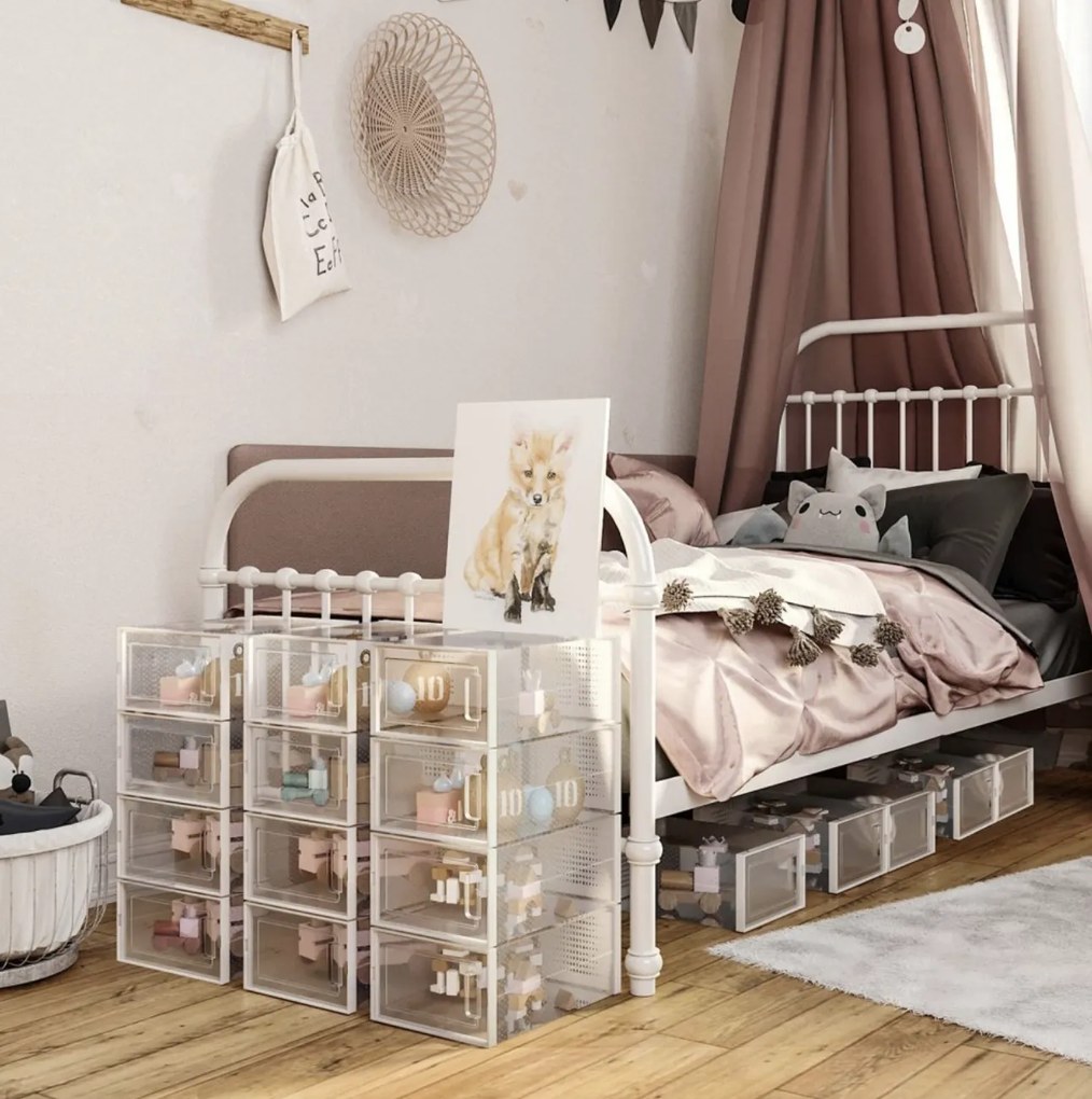 Sada 18 ks boxů na boty Hopkins čirá