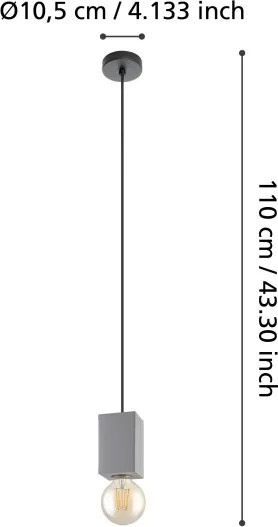 Eglo 43597 - Závesné svietidlo na lanku PRESTWICK 1xE27/40W/230V
