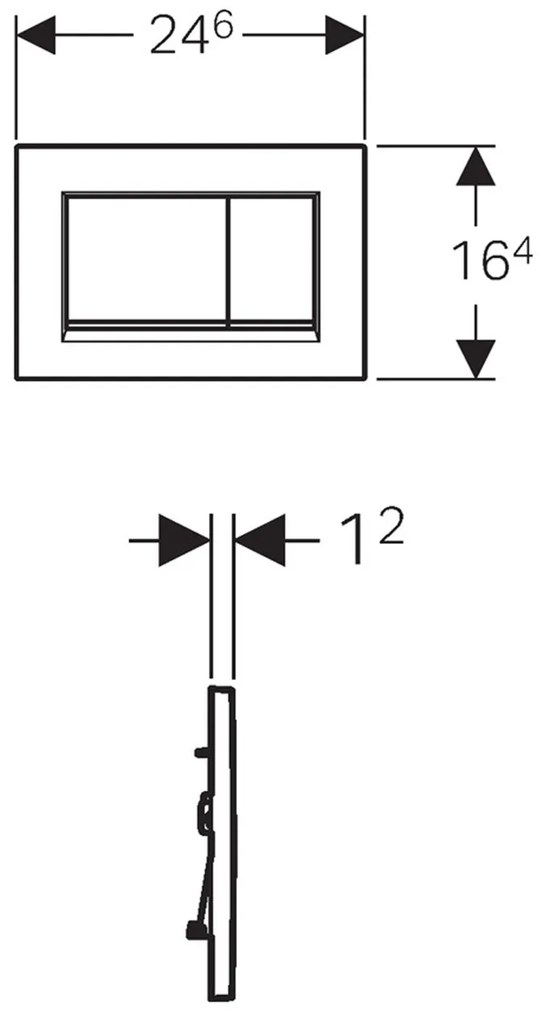 Geberit Sigma30 - Ovládacie tlačidlo Sigma30, chróm lesklý, 115.883.KH.1