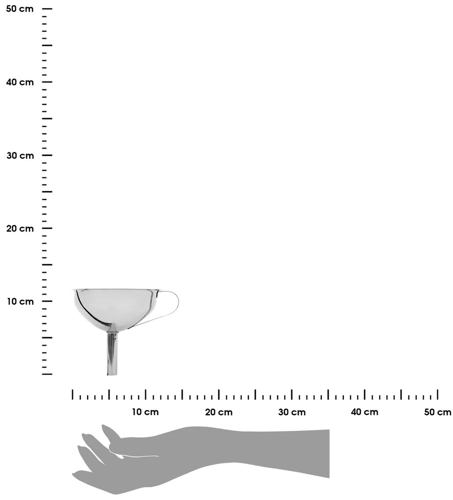 Kovový lievik so sitkom Chrome, (fi) 13 cm